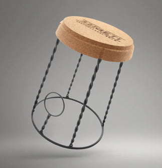 SZIGETI cork stool with iron legs
